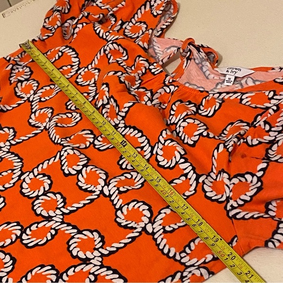 Crown Ivy Blouse Women’s Size M Multicolor Rope Pattern 3/4 Sleeve - Picture 7 of 10